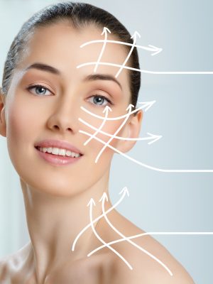 beauty woman on the bathroom background