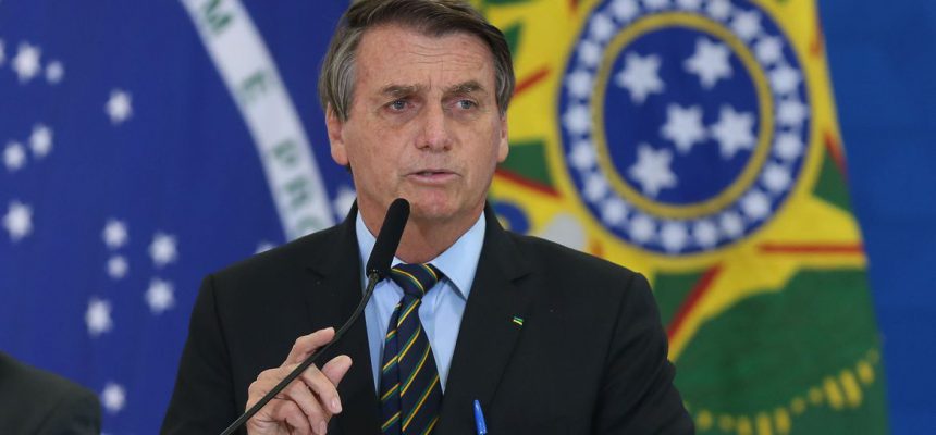 O presidente Jair Bolsonaro, durante o anúncio das Novas Medidas da CAIXA de Apoio às Santas Casas e aos Hospitais Filantrópicos